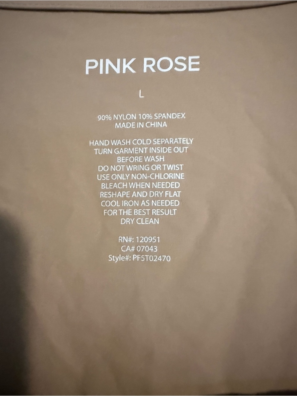 NWOT 2 PINK ROSE Long Sleeve Square Scoop Neck Tops in Beige/Nude & Brown size L - Picture 9 of 10